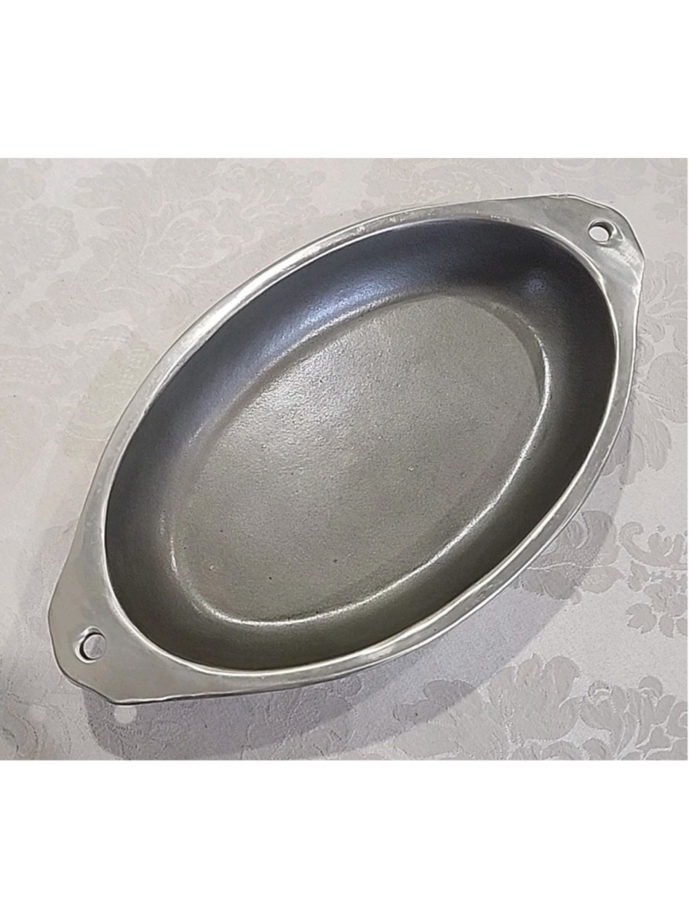 Wilton Armetale Fish Platter Pewter Large Oval Handled 14" Silver Vintage - Picture 7 of 16